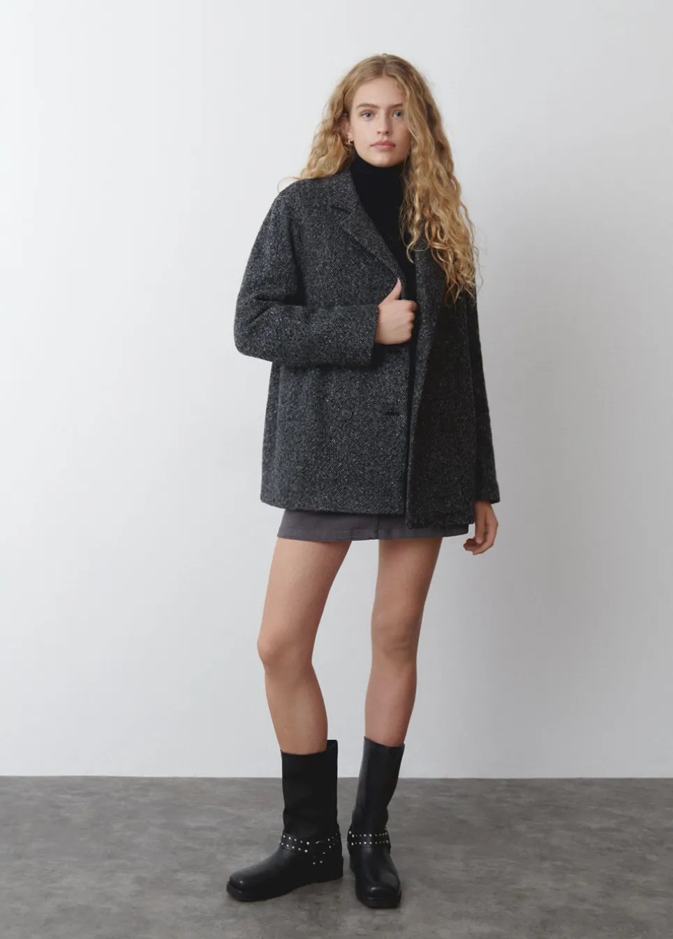 Abrigo Cruzado Jaspeado