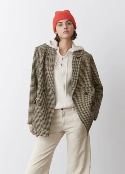 Americana Cruzada Pata De Gallo Con Lana