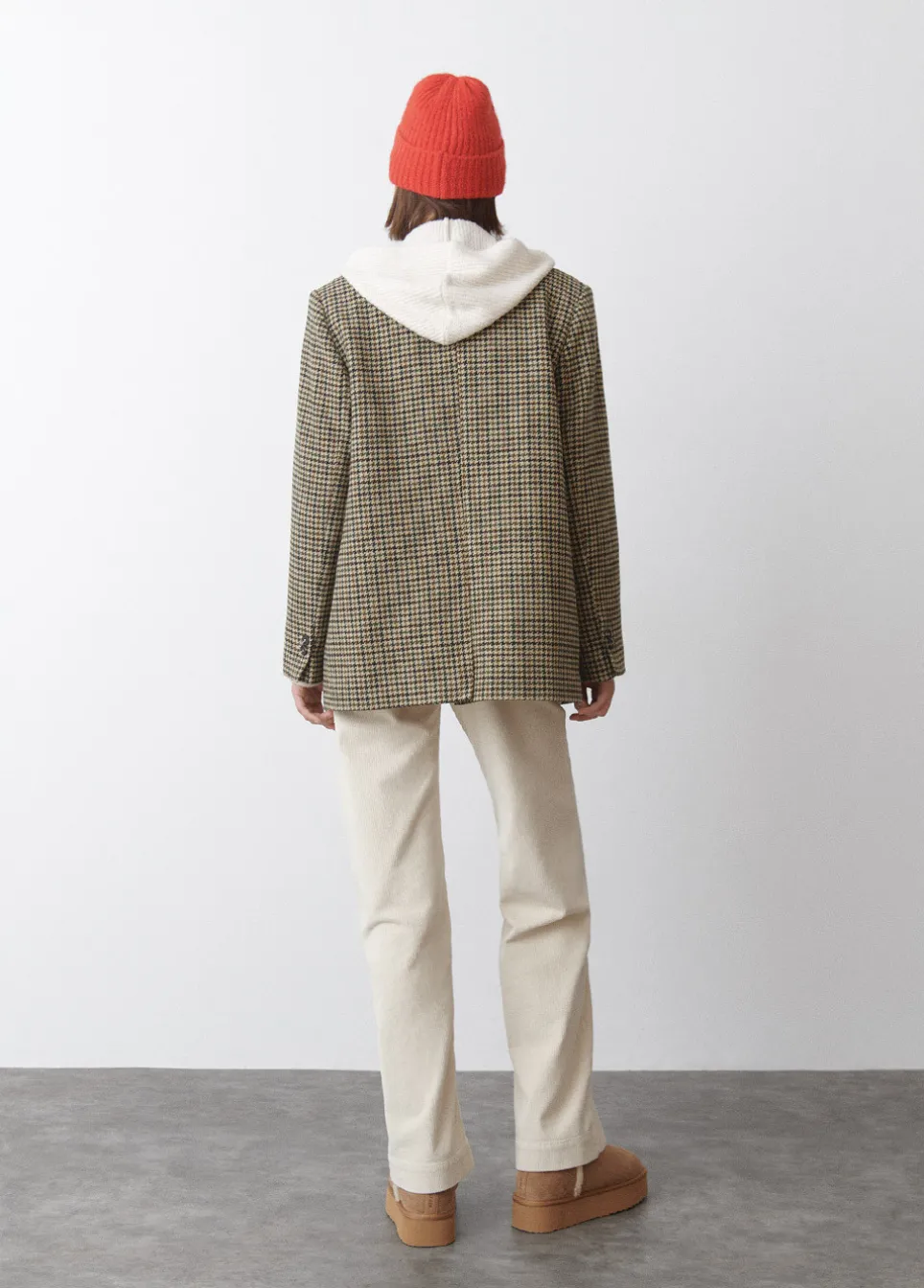 Americana Cruzada Pata De Gallo Con Lana