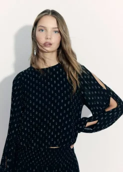 Blusa Aberturas Dobby