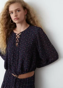 Blusa Tiras Cruzadas Estampada