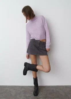 Bota Biker Tachas Punta Cuadrada Piel