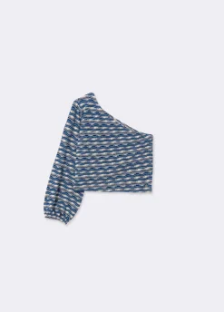 Camiseta Asimetrica Hilo Metalizado