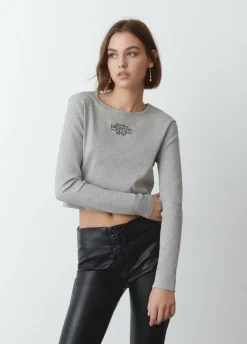 Camiseta Baby Tee Manga Larga