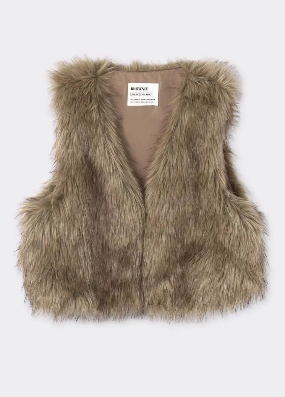 Chaleco Cropped Efecto Pelo