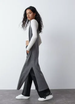 Chaleco Largo Punto Liso