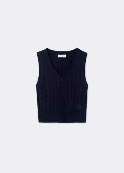 Chaleco Pico Trenzas Bordado