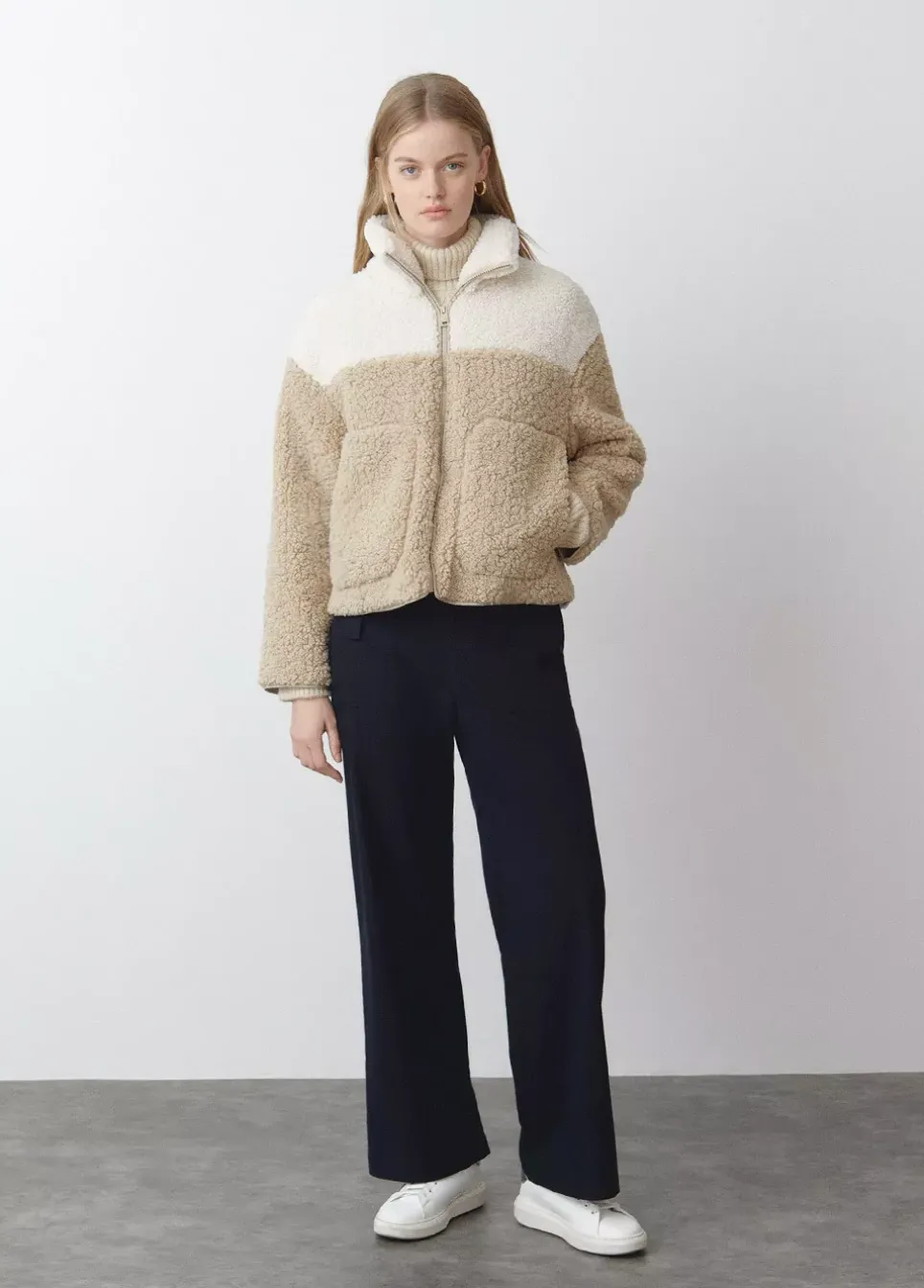 Chaqueta Polar Cremallera Contraste