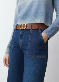 Cinturon Piel Hebilla Doble Piel