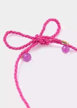 Collar Algodon Flor Resina