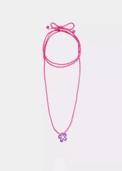 Collar Algodon Flor Resina