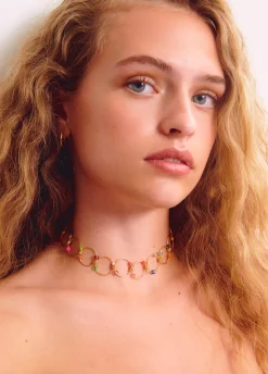 Collar Choker Aros Piedras