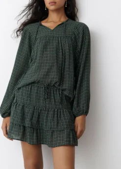 Falda Cuadros Volantes