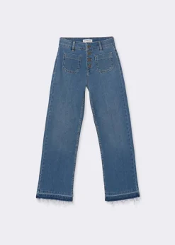 Jeans Culotte Botones Frontales