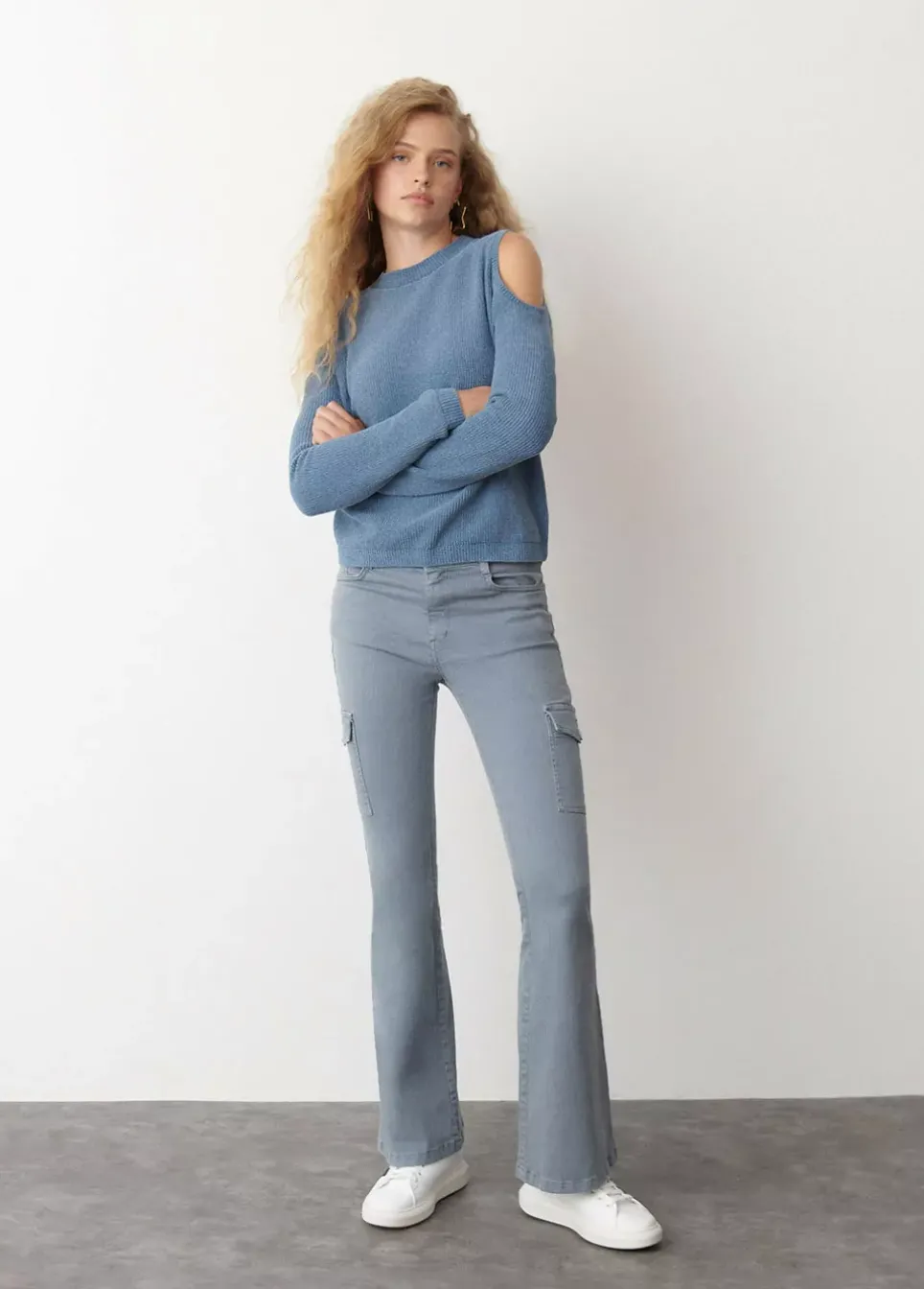 Jersey Chenilla Hombros Descubiertos