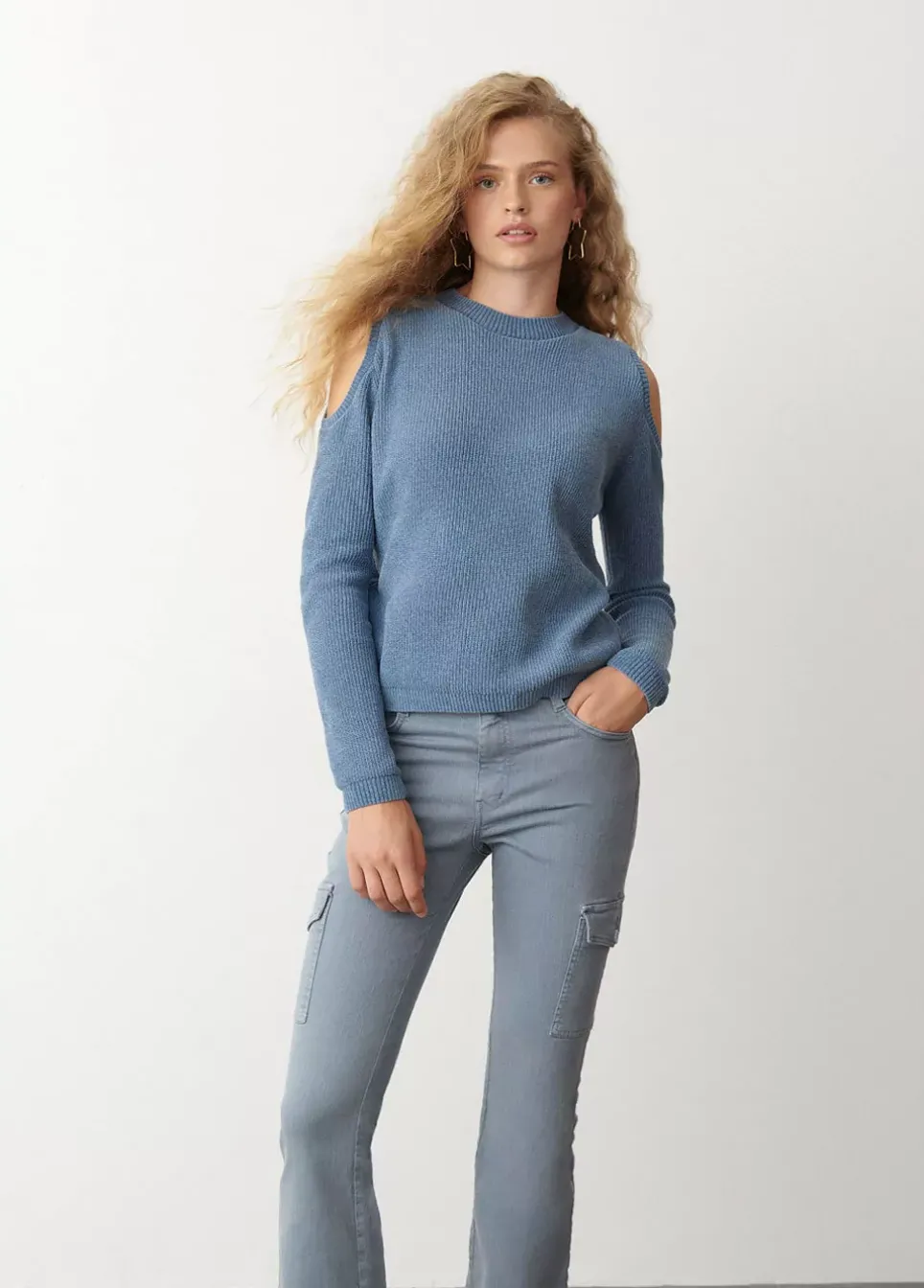 Jersey Chenilla Hombros Descubiertos