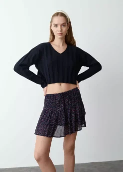 Jersey Cropped Cuello Pico