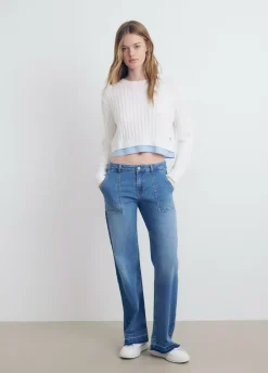 Jersey Cropped Detalle Camisa