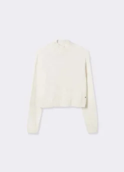 Jersey Cuello Alto Cropped Crudo