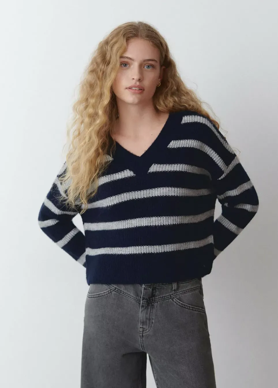 Jersey Cuello Pico Rayas