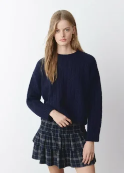 Jersey Trenzas Cuello Redondo Marino