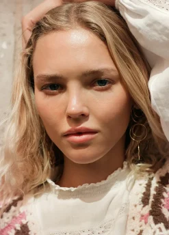 Pendientes Largos Tres Aros Dobles