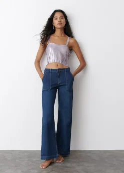 Top Malla Metalica Malva