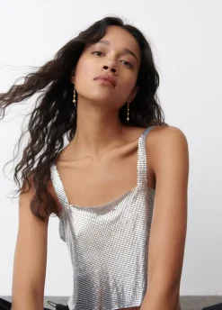 Top Malla Metalica Plata