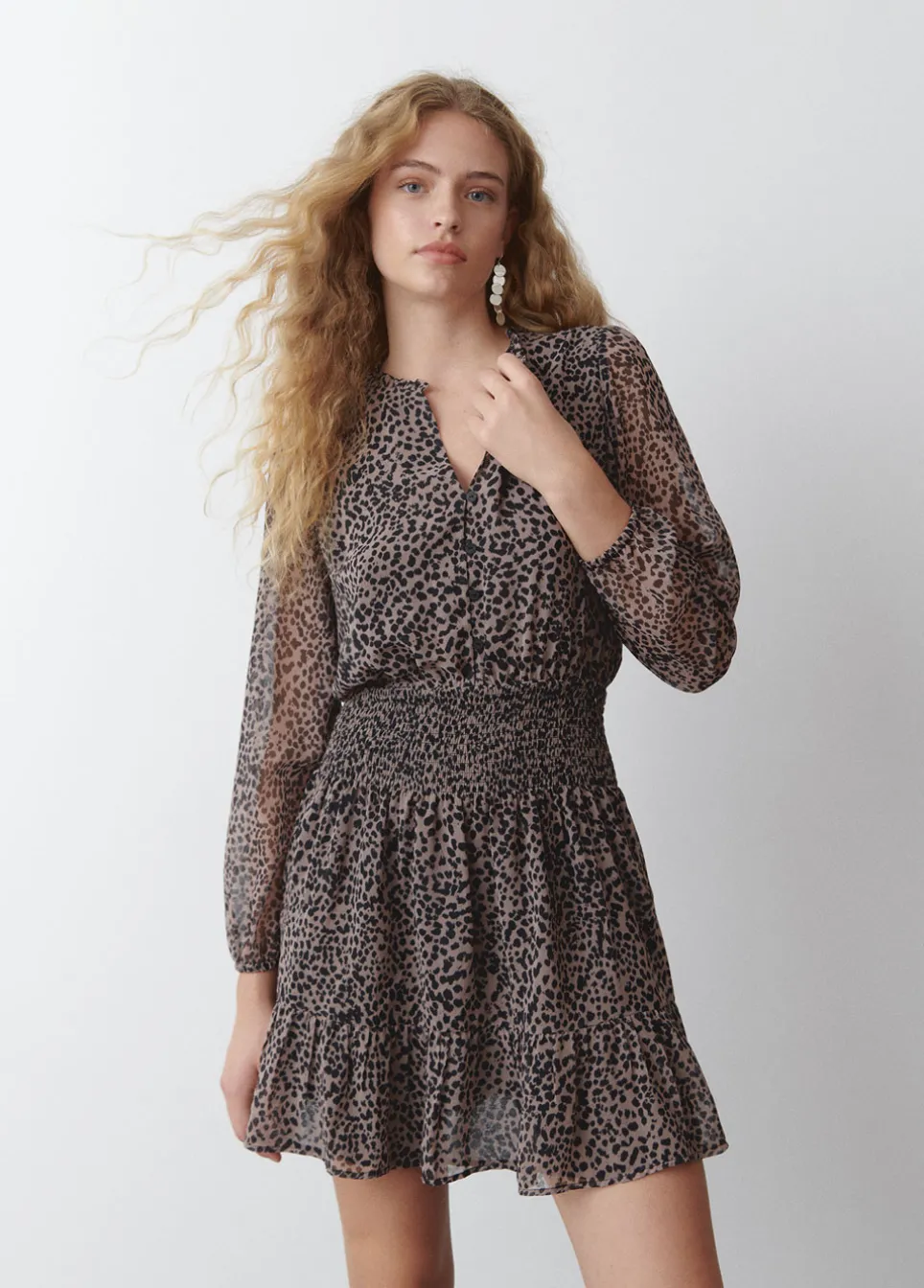 Vestido Corto Mancha Animal