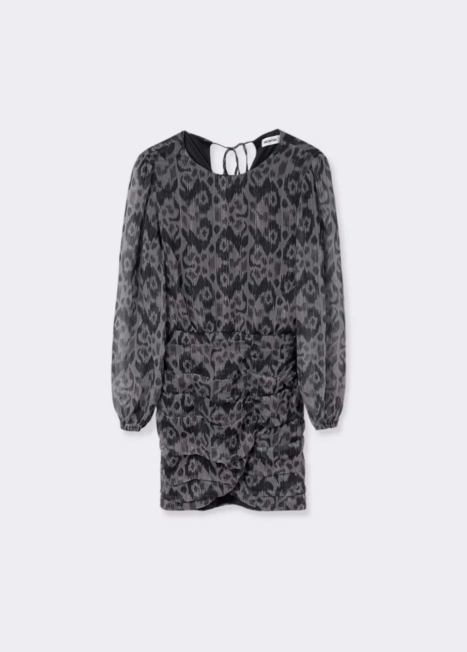 Vestido Drapeado Estampado Ikat