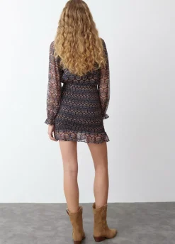 Vestido Engomado Estampado Indio