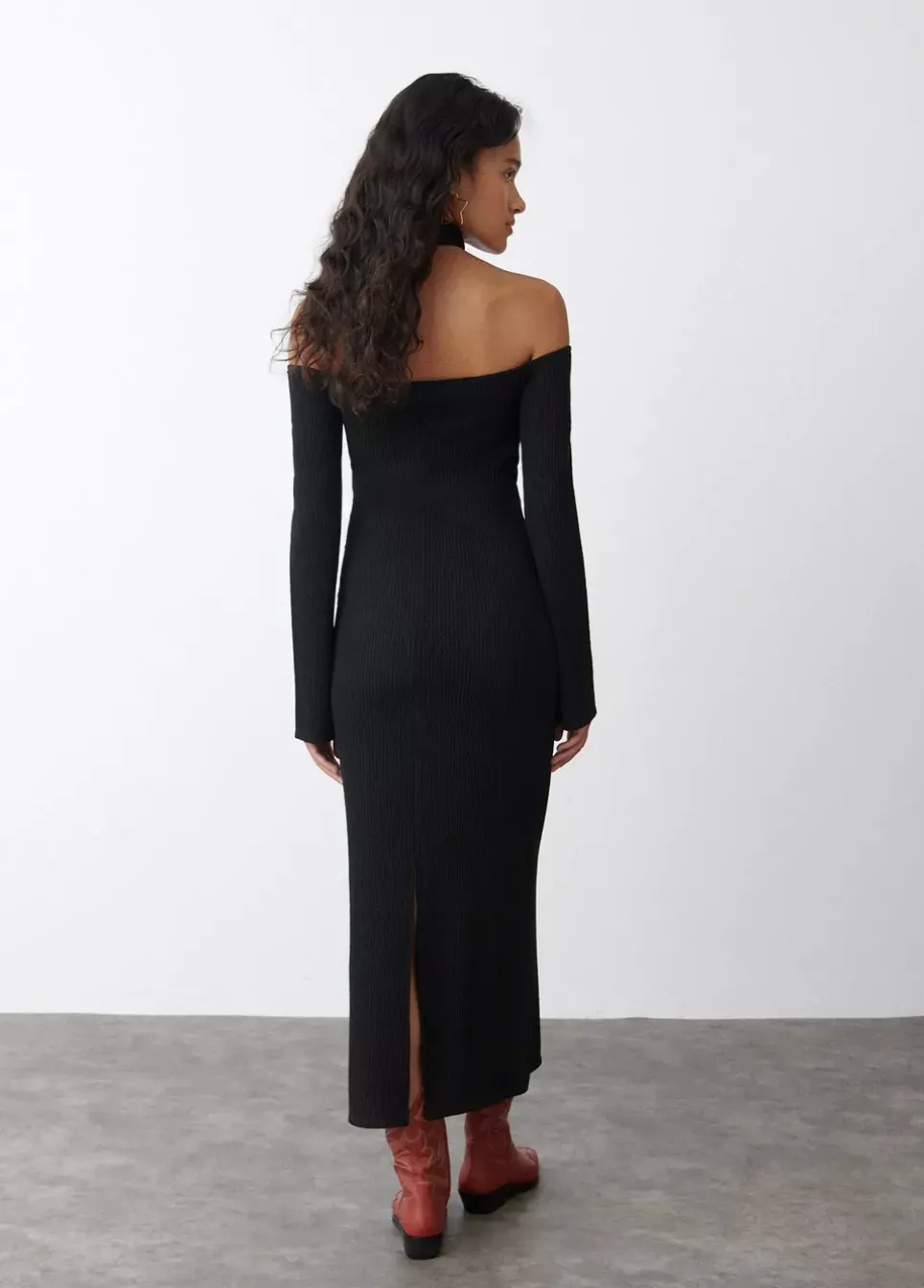 Vestido Largo Escote Hombros