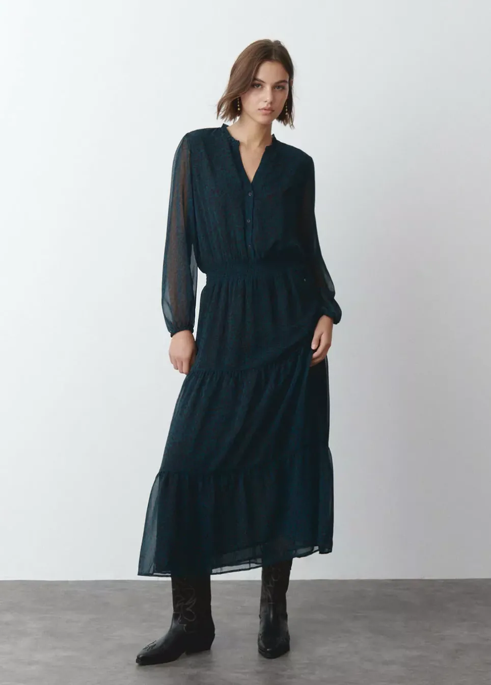 Vestido Largo Mancha Animal